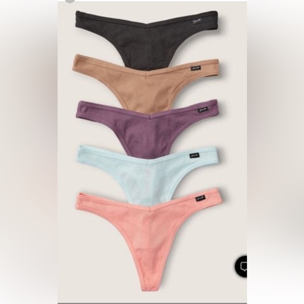 PINK Victoria's Secret Intimates Tan Purple Thong Panties